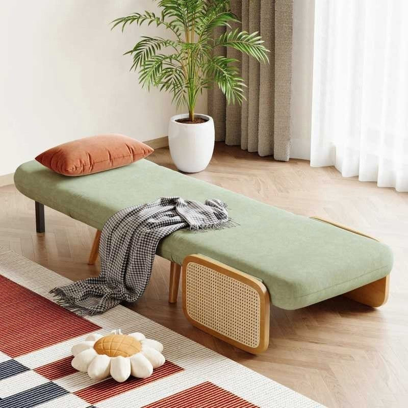 Green Chaise Longue | 3-in-1 Convertible Green Single Sofa Cum Bed