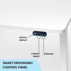 Electric Standing Computer Desk - Adjustable Height, Ergonomic Design | Desk and Frame Included | white height adjustable table with white legs
