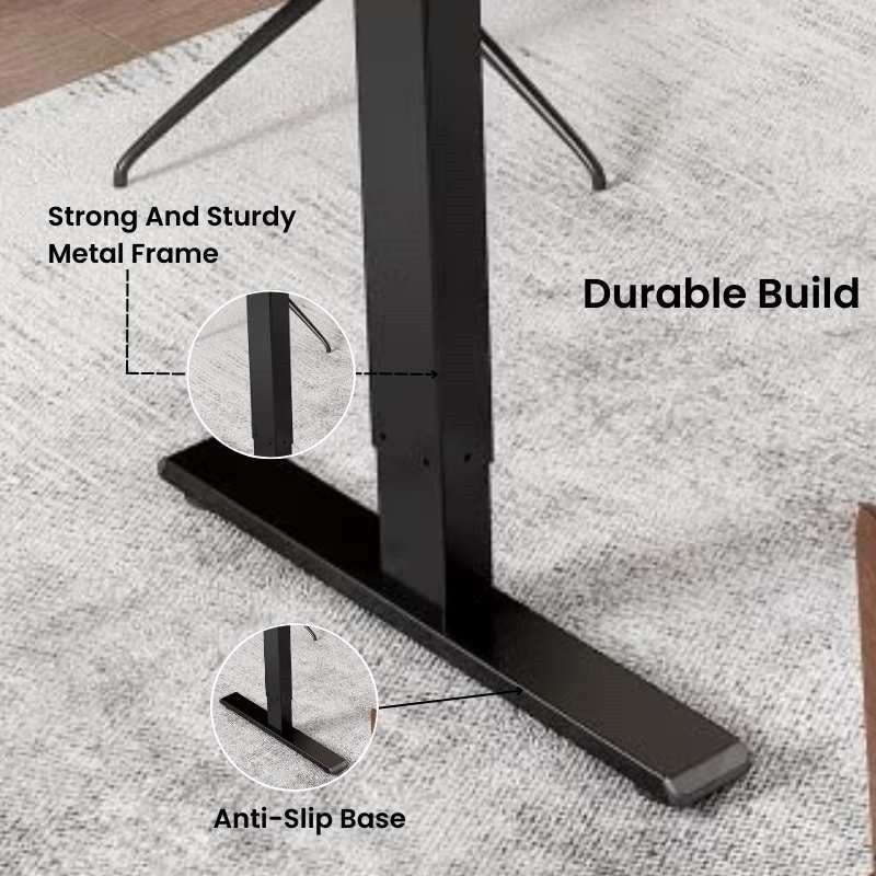 Celesta black electric adjustable table with black legs