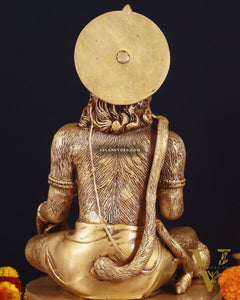 Adorable Pure Brass Blessing Hanuman Idol - 14"