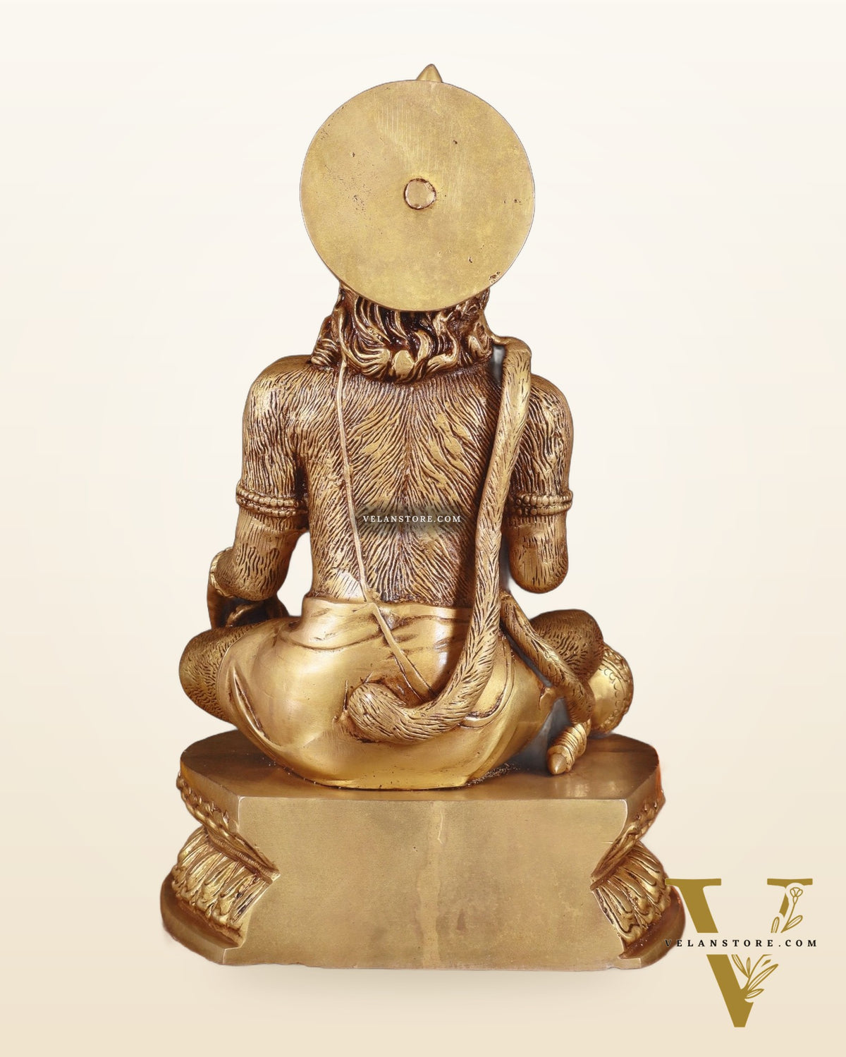Adorable Pure Brass Blessing Hanuman Idol - 14"