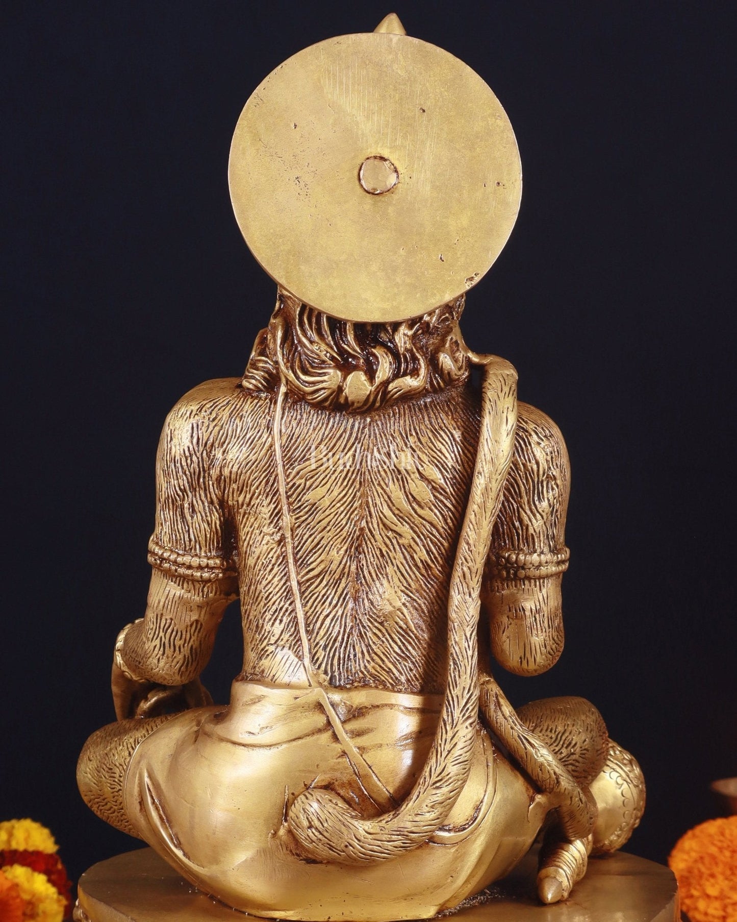 Adorable Pure Brass Blessing Hanuman Idol - 14"