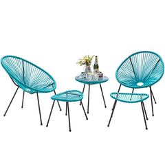 Legacy Outdoor Patio Seating Set 2 Chairs and 1 Table Set (Blue)