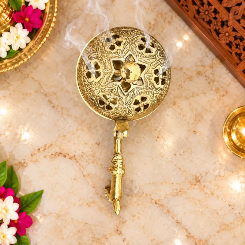 Brass Luxury Gift Hamper with Dhoop Dani, Bowl & Tortoise with Plate