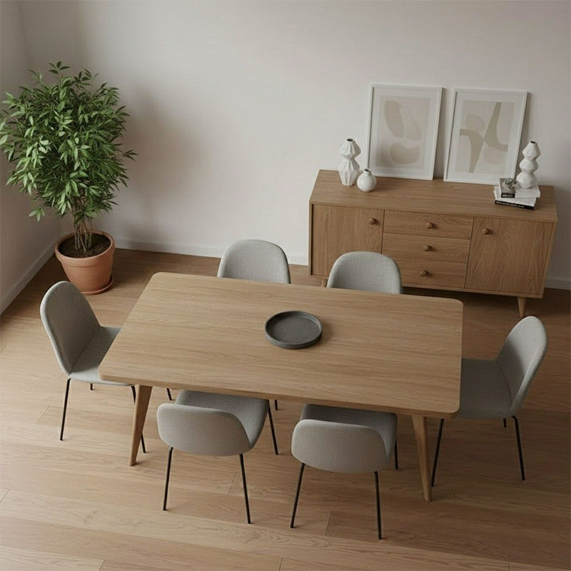 Aero Solid Wood Dining Table, Acacia Rectangular Top, 60x36 Inch Modern Minimalist