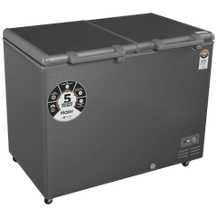 Haier Titanium 345 Litres 5 Star Double Door Deep Freezer with Stabilizer Free Operation (HFC-345DME5, Grey)