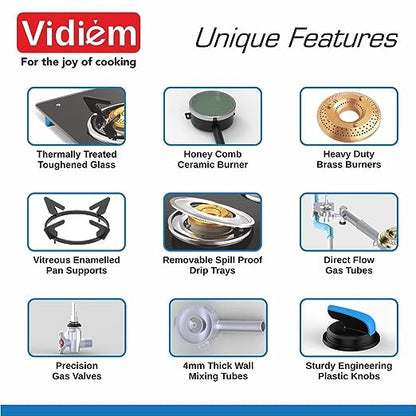 AIR ORO 3B Gas Stove - With Active Ceramic Burner VIDIEM