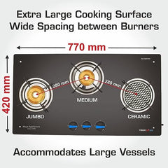 AIR ORO 3B Gas Stove - With Active Ceramic Burner VIDIEM