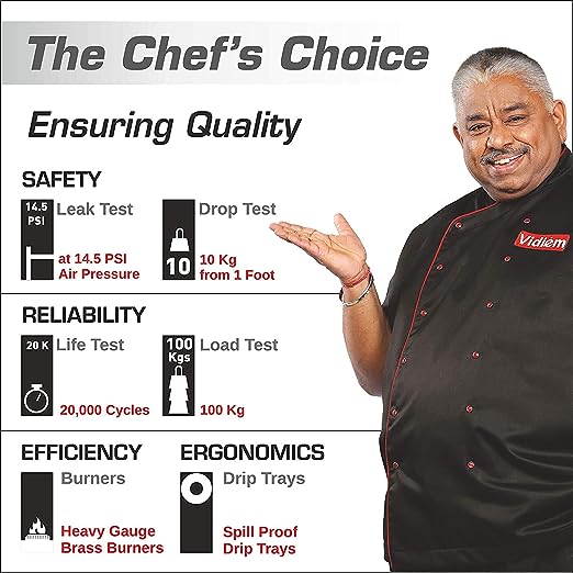 AIR SILVER 4Burner Gas Stove VIDIEM