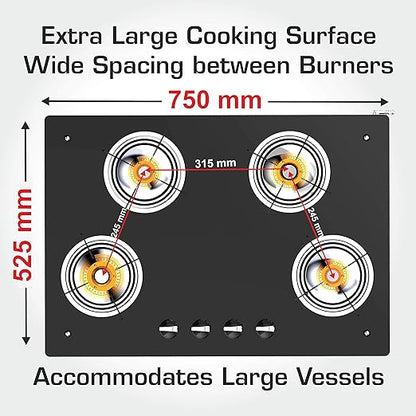AIR SILVER 4Burner Gas Stove VIDIEM