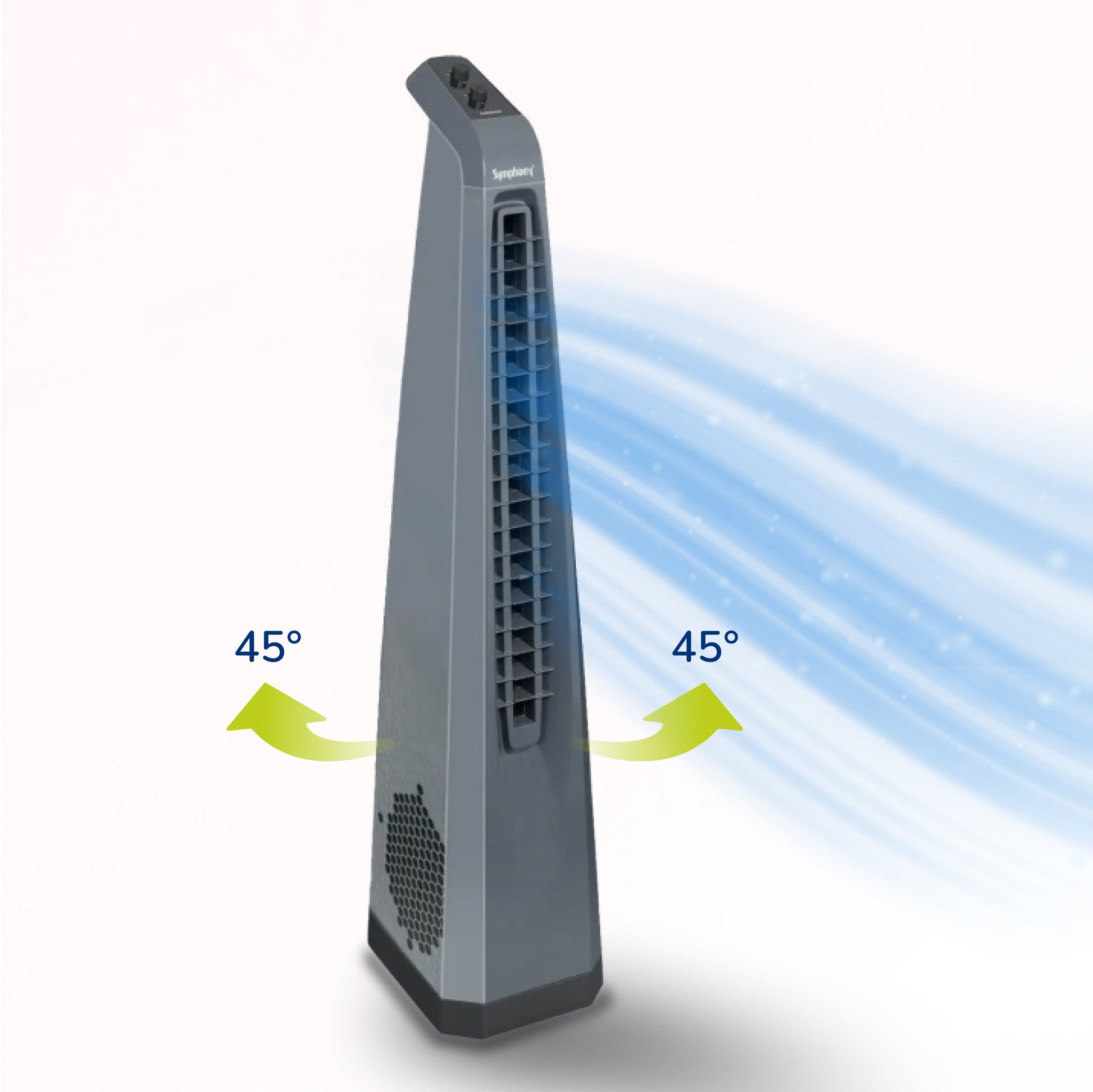 Surround Grey | Tower Fan | Knob Control | Bladeless Turbo ThrowTM (BLTT) Technology