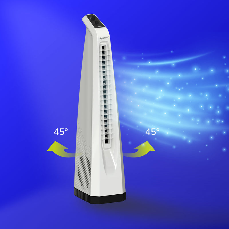 Surround White | Tower Fan | Knob Control | Bladeless Turbo ThrowTM (BLTT) Technology