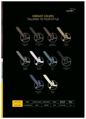 V-Guard AIRWIZ PRIME PREMIUM HIGH SPEED (48") 370 RPM with 3 Year Warranty BLDC Motor with Remote 1200 mm Ceiling Fan (5 Star | IMPERIAL GOLD | Pack of 1)