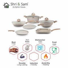 Aluminium 6 PCS Non-Stick Cookware Set Rockline