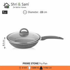 Aluminium Non-Stick Fry Pan with Glass Lid Primestone