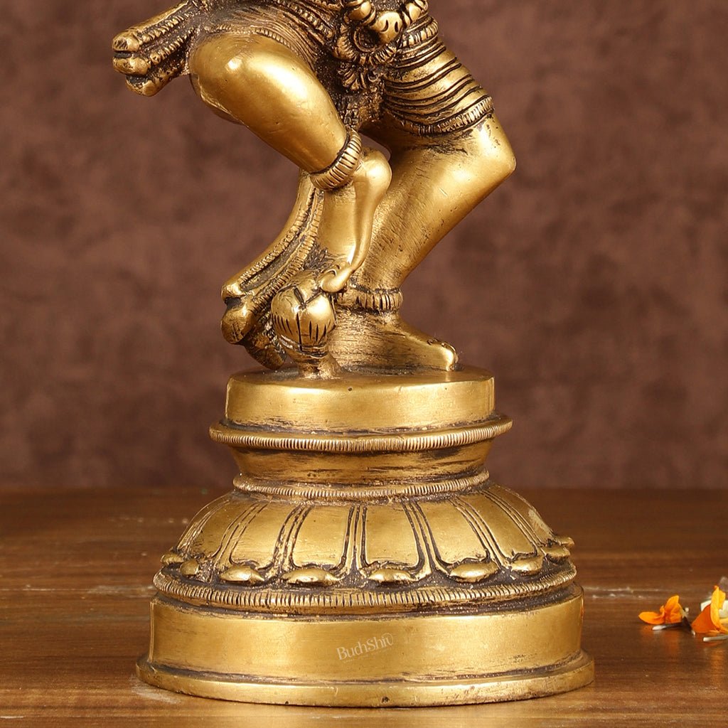Brass Dancing Krishna Idol | Height: 9 inch