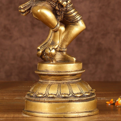 Brass Dancing Krishna Idol | Height: 9 inch