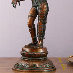 Antique Brass Ardhanarishwara Sculpture – 16.5 inch