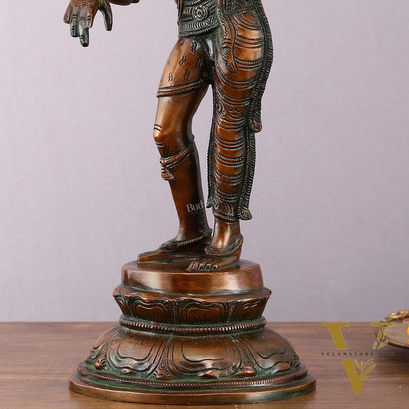 Antique Brass Ardhanarishwara Sculpture – 16.5 inch