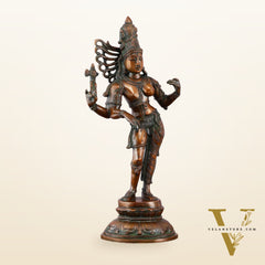 Antique Brass Ardhanarishwara Sculpture – 16.5 inch