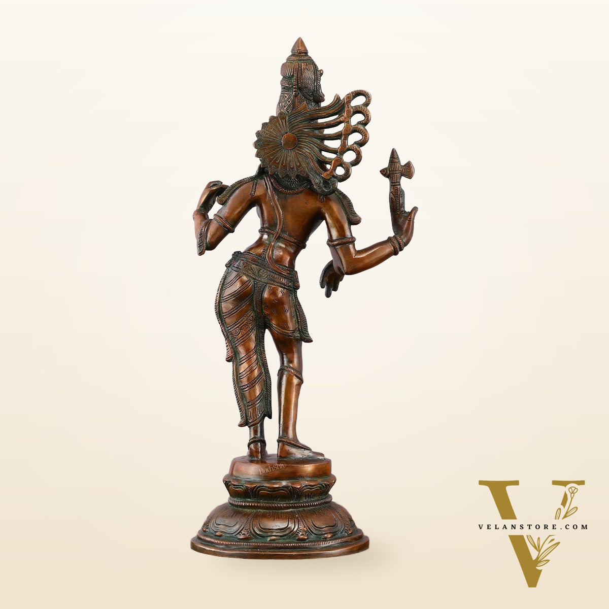 Antique Brass Ardhanarishwara Sculpture – 16.5 inch