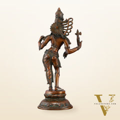 Antique Brass Ardhanarishwara Sculpture – 16.5 inch
