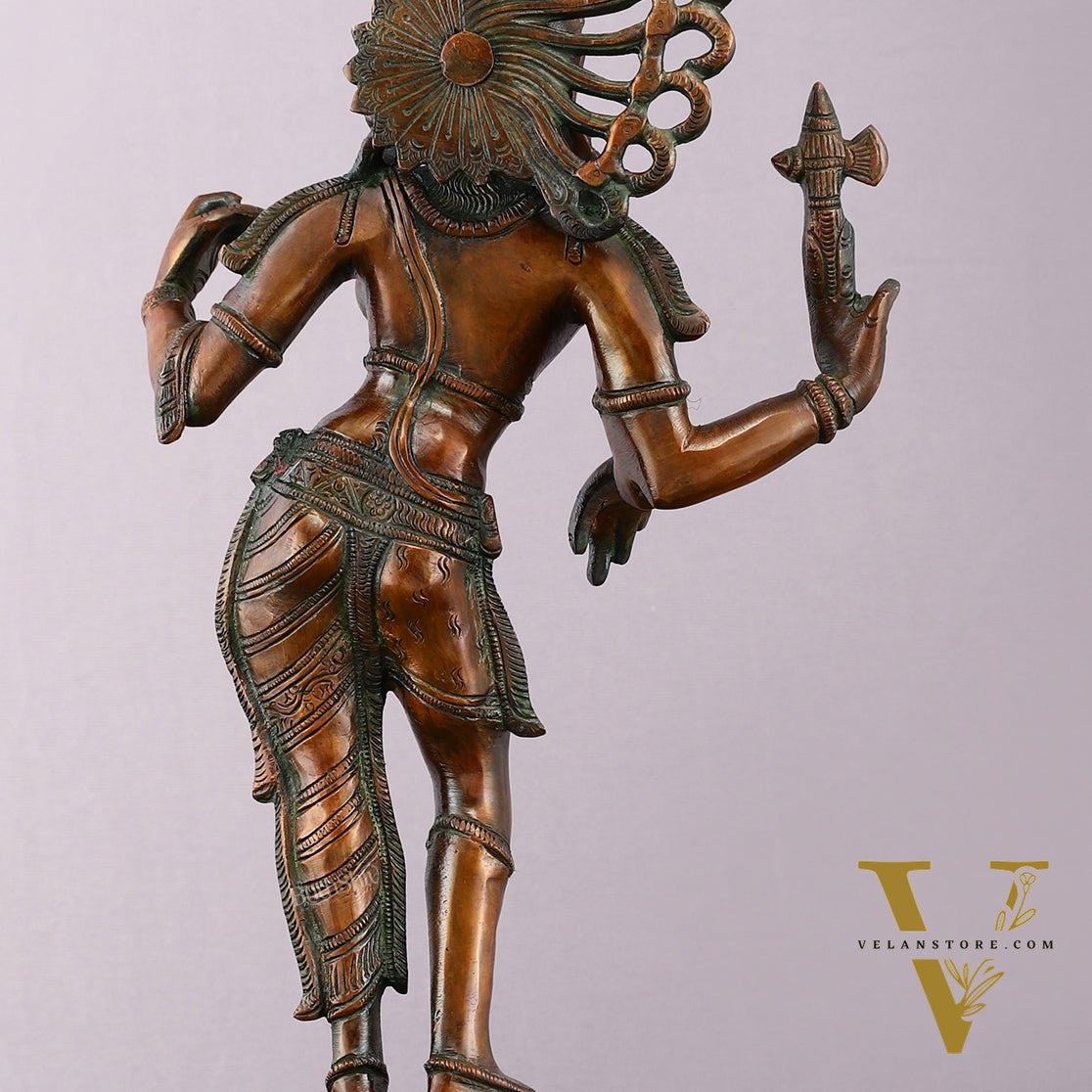 Antique Brass Ardhanarishwara Sculpture – 16.5 inch