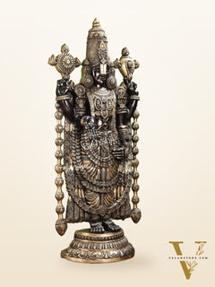 Antique Brass Black Tirupati Balaji Idol | Lord Venkateshwara | 48 inch