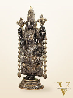 Antique Brass Black Tirupati Balaji Idol | Lord Venkateshwara | 48 inch
