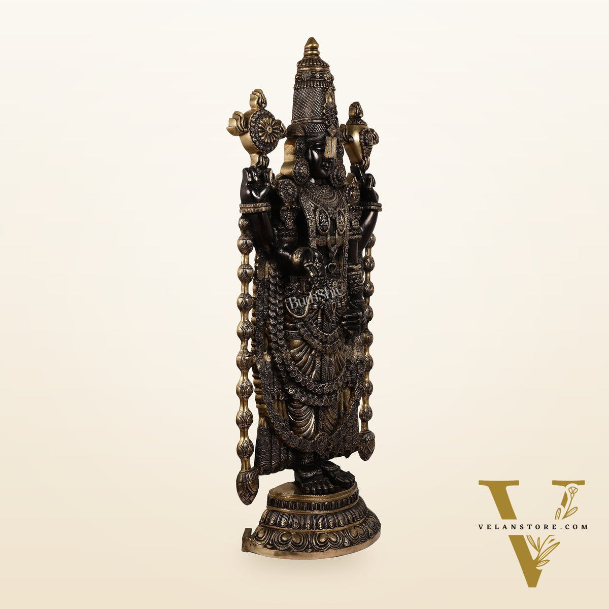 Antique Brass Black Tirupati Balaji Idol | Lord Venkateshwara | 48 inch