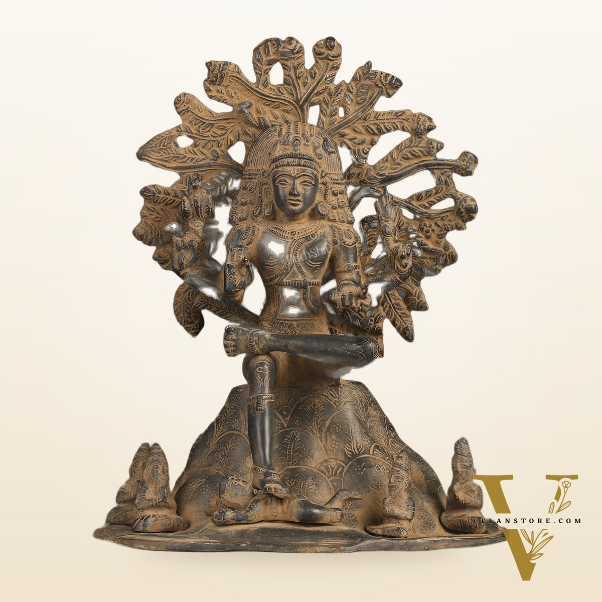 Antique Brass Dakshinamurthy Statue | 12" sand finish