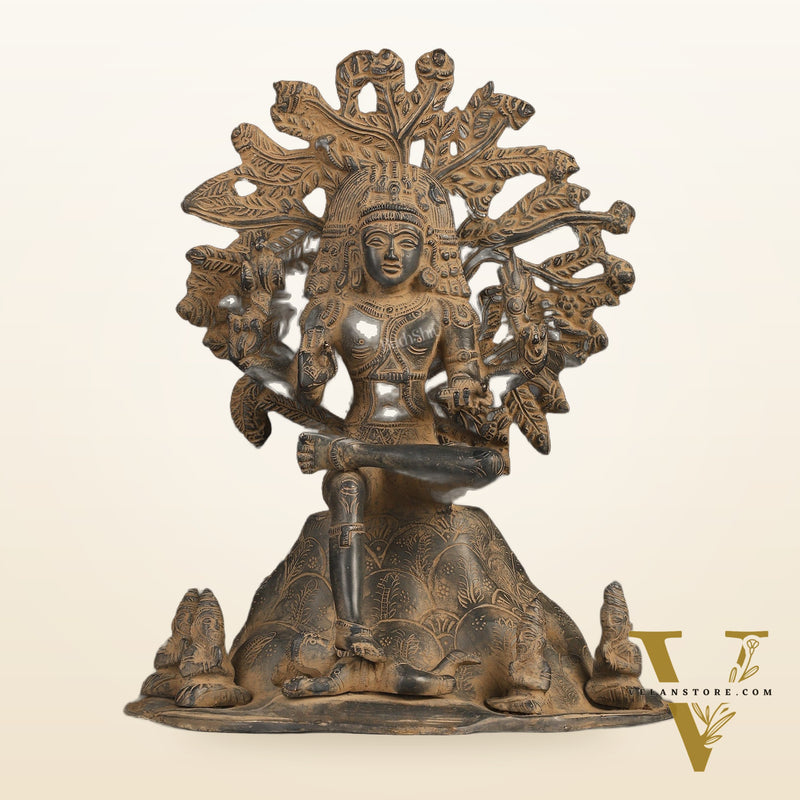 Antique Brass Dakshinamurthy Statue | 12" sand finish