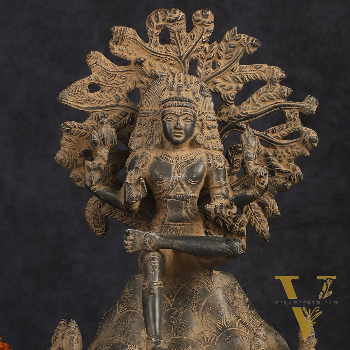 Antique Brass Dakshinamurthy Statue | 12" sand finish