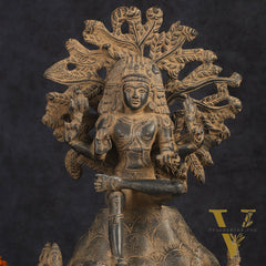 Antique Brass Dakshinamurthy Statue | 12" sand finish