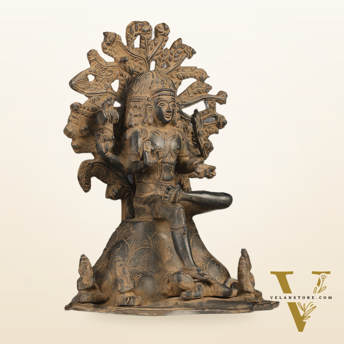 Antique Brass Dakshinamurthy Statue | 12" sand finish