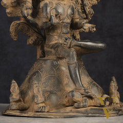 Antique Brass Dakshinamurthy Statue | 12" sand finish