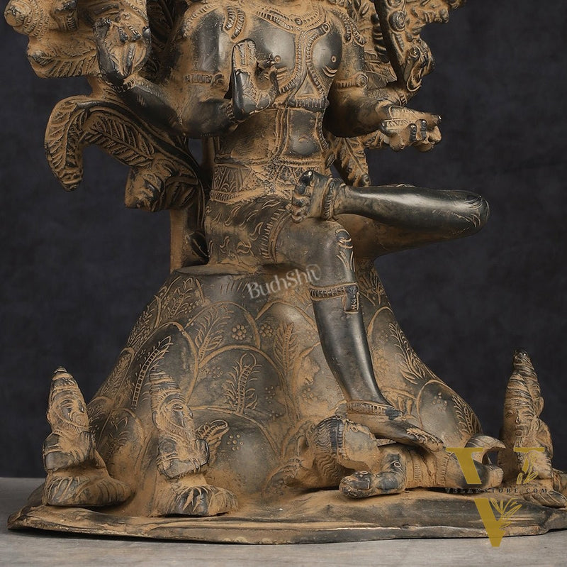 Antique Brass Dakshinamurthy Statue | 12" sand finish