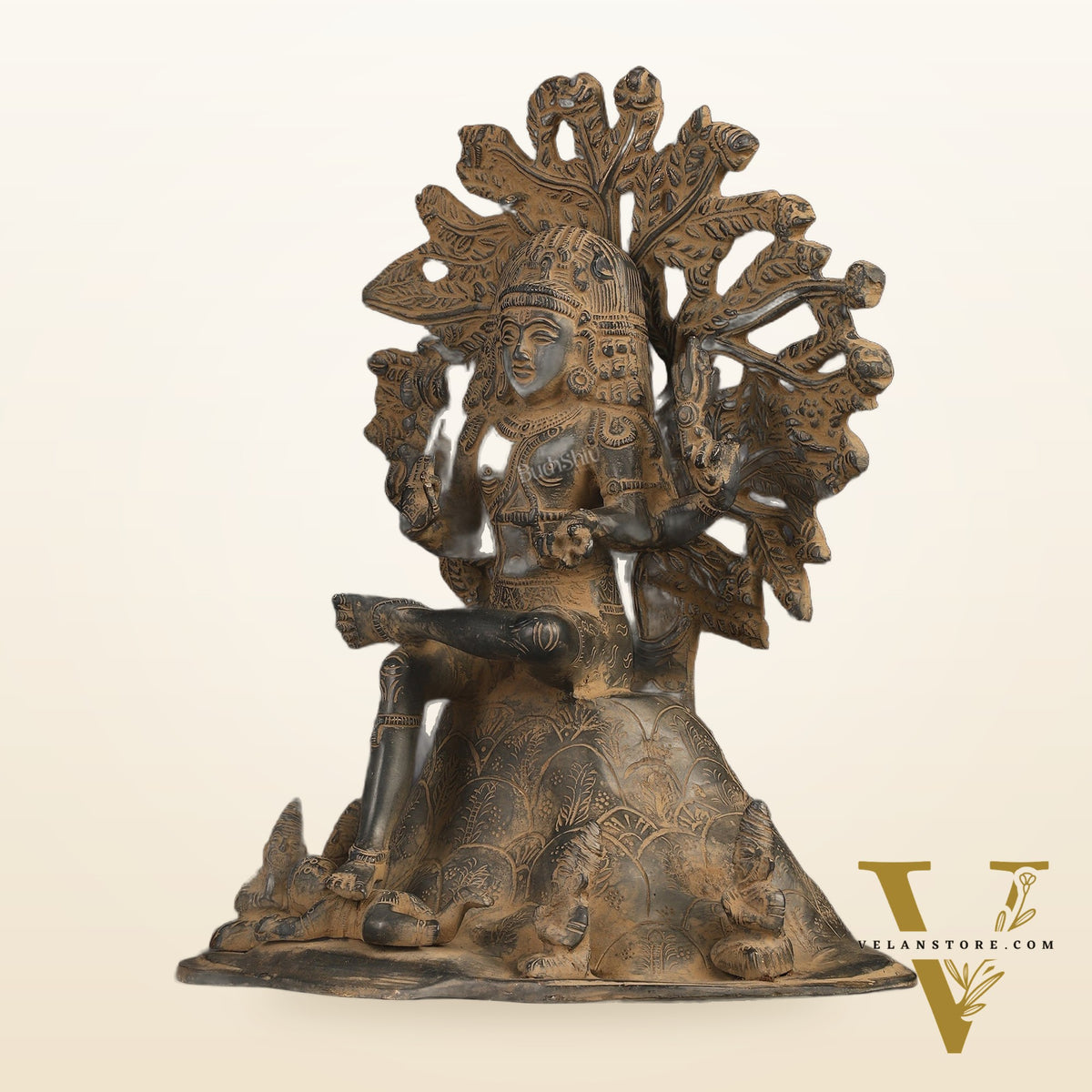 Antique Brass Dakshinamurthy Statue | 12" sand finish