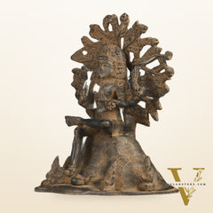 Antique Brass Dakshinamurthy Statue | 12" sand finish