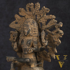 Antique Brass Dakshinamurthy Statue | 12" sand finish