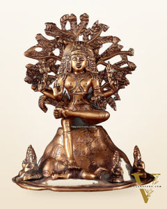 Antique Brass Dakshinamurthy Statue | 12" Vintage