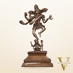 Antique Brass Dancing Lord Shiva Statue - 17 Inch