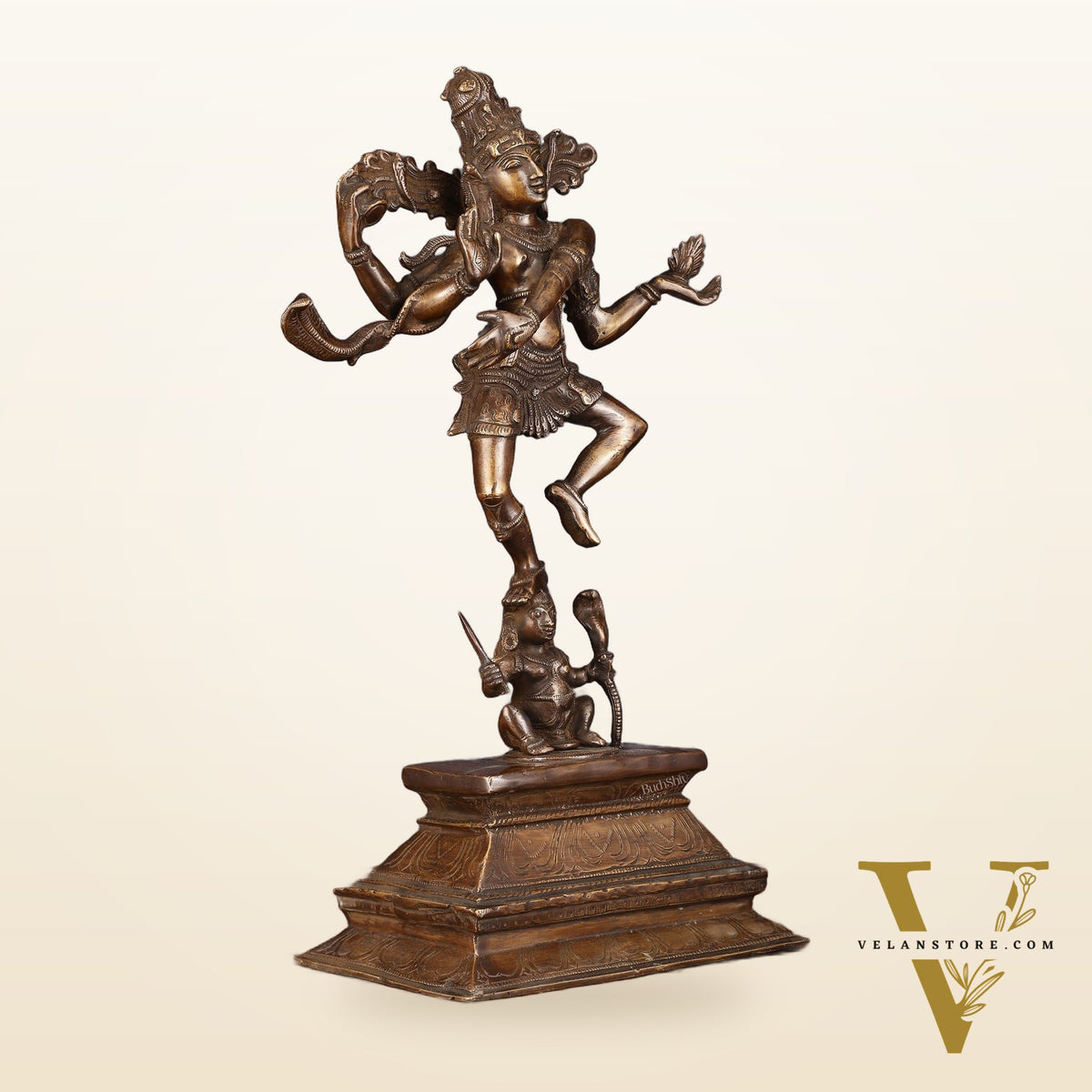 Antique Brass Dancing Lord Shiva Statue - 17 Inch
