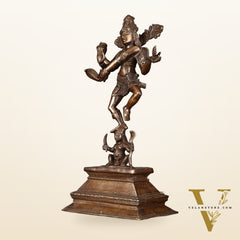 Antique Brass Dancing Lord Shiva Statue - 17 Inch
