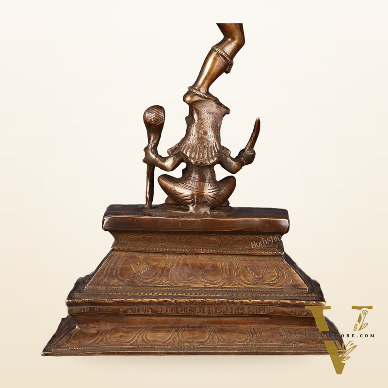 Antique Brass Dancing Lord Shiva Statue - 17 Inch