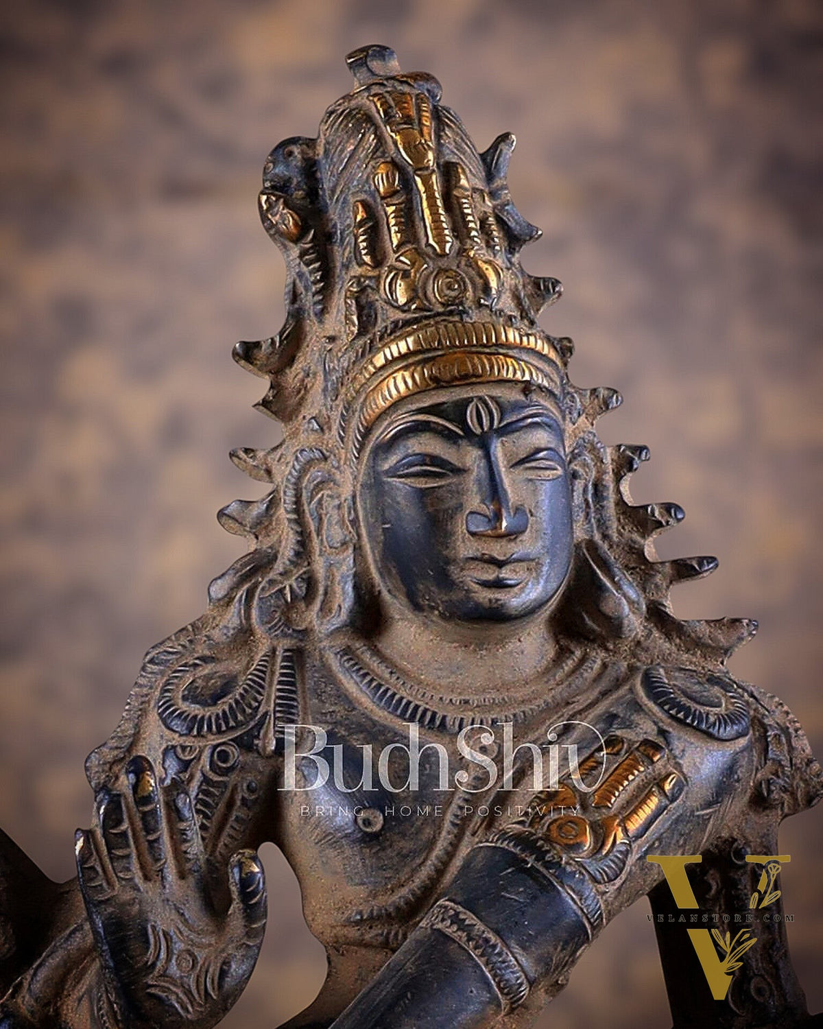 Antique Brass Dancing Shiva Idol | Unique Pose with sand finish 10"