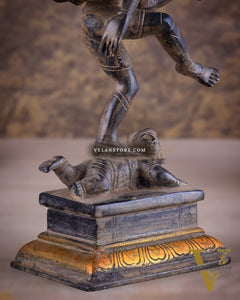 Antique Brass Dancing Shiva Idol | Unique Pose with sand finish 10"