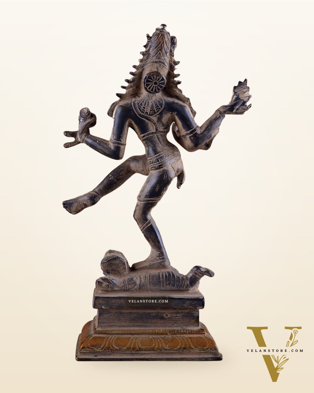 Antique Brass Dancing Shiva Idol | Unique Pose with sand finish 10"