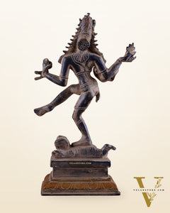 Antique Brass Dancing Shiva Idol | Unique Pose with sand finish 10"