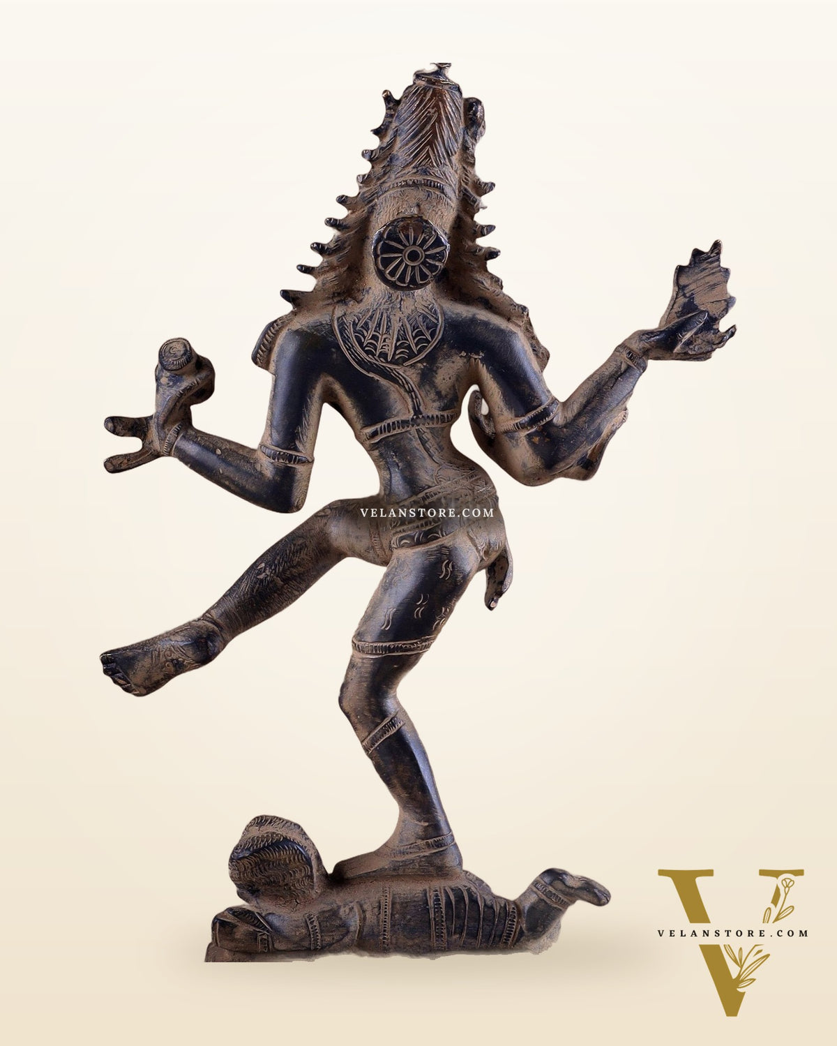 Antique Brass Dancing Shiva Idol | Unique Pose with sand finish 10"